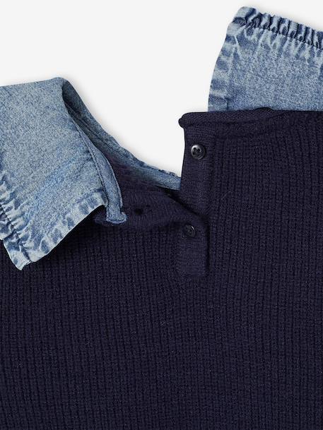Pull col claudine marine+tomette 4 - vertbaudet enfant 