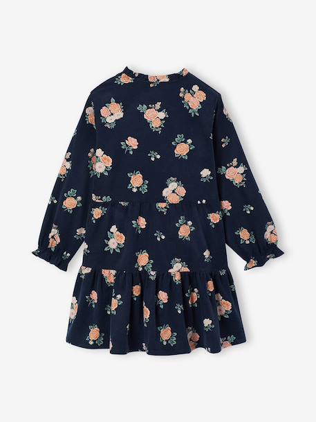 Robe fille manches longues bleu ardoise+camel 2 - vertbaudet enfant 