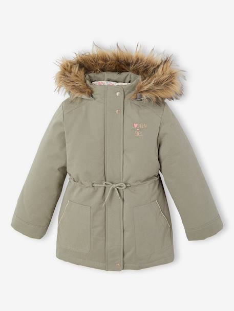 Fille-Manteau-Parka fille 3 en 1 hiver à capuche