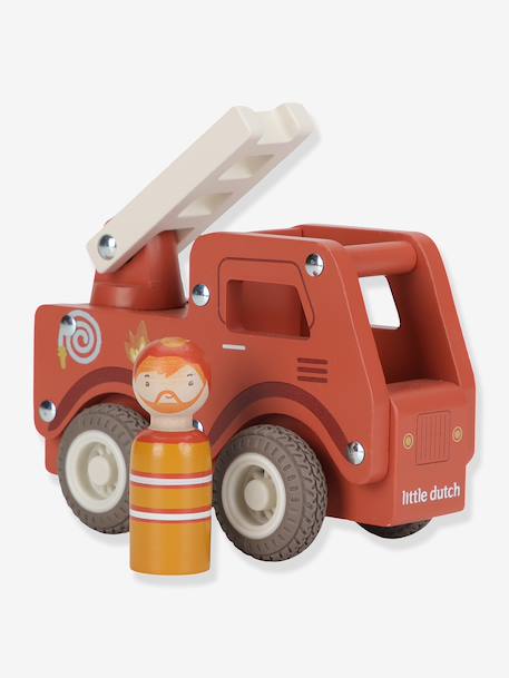 Camion pompier en bois rouge 2 - vertbaudet enfant 