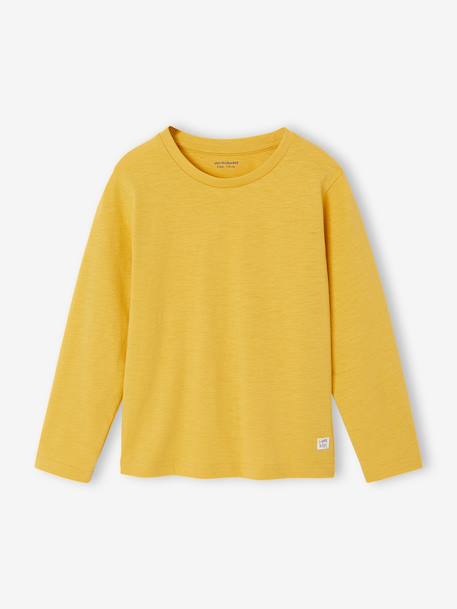T-shirt garçon unis manches longues personnalisable anthracite+Bleu+jaune+jaune pâle+rouge+vert+vert sapin 20 - vertbaudet enfant 