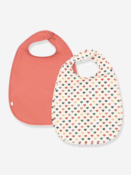 Lot 2 bavoirs bleu+rose 3 - vertbaudet enfant 