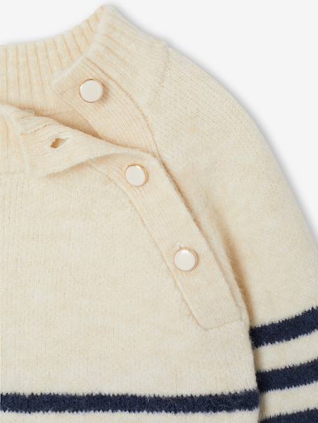 Pull fille écru+marine 3 - vertbaudet enfant 