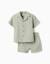 Ensemble chemise et short en coton Vert clair 1 - vertbaudet enfant 