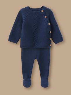 -Ensemble naissance - coton biologique et laine