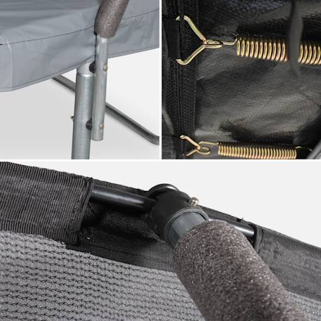 Trampoline rond ø 250cm gris avec accessoires - pluton inner xxl - 2,50 m 250 cm Gris 6 - vertbaudet enfant 