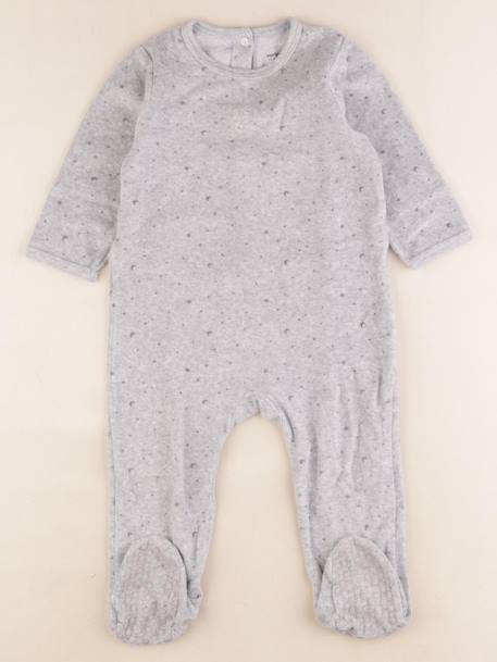 Pyjama velours - 18 mois Gris 1 - vertbaudet enfant 