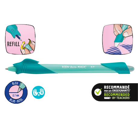 Stylo effaçable kidy learn stylo animaux Green+Purple+Requin 7 - vertbaudet enfant 