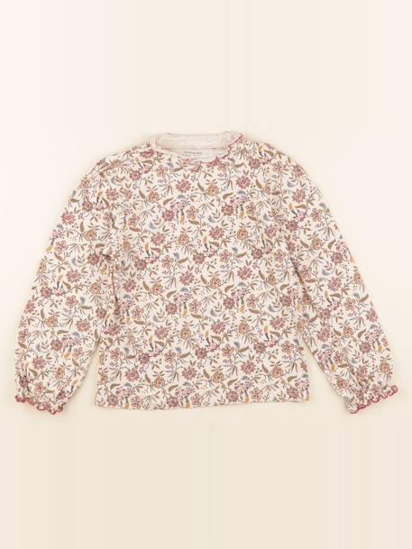 Tee-shirt - 8 ans Beige, rose 1 - vertbaudet enfant 