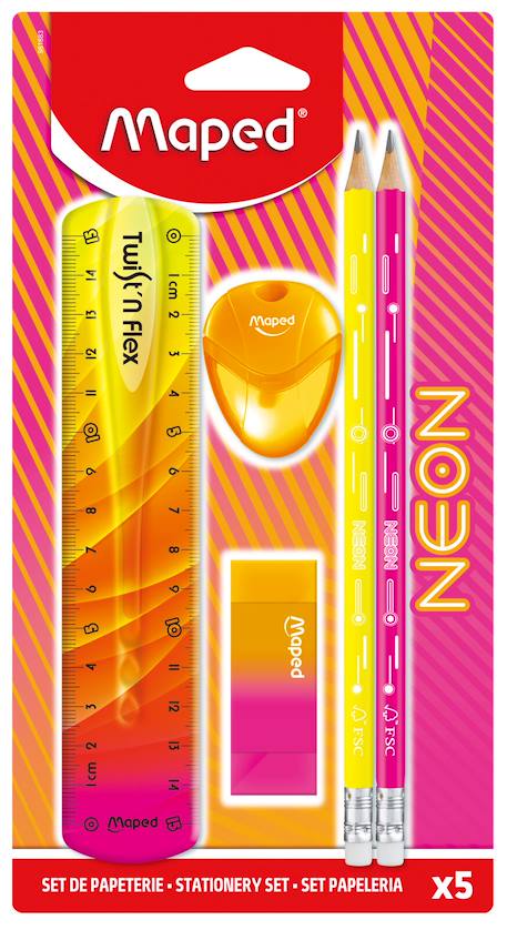 Set de papeterie neon rentrée scolaire Neon 1 - vertbaudet enfant 