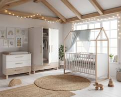 Chambre et rangement-Chambre-Chambre bébé complète-Ensemble chambre bébé 'noah' trio avec lit cabane 70 x 140