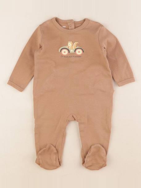 Pyjama coton - 6 mois Marron 1 - vertbaudet enfant 