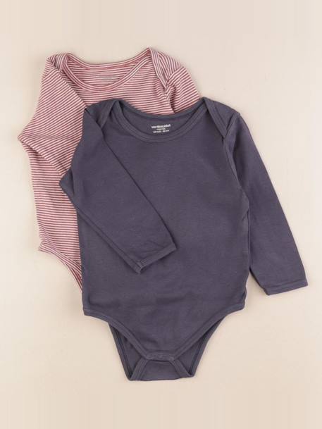Lot de 2 bodies en coton - 24 mois Gris, rouge 1 - vertbaudet enfant 