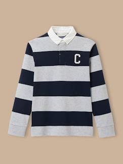 Garçon-T-shirt, polo, sous-pull-Polo rugby rayé garçon