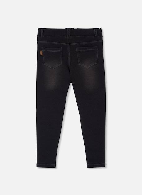 Pantalon fille denim molleton Noir 2 - vertbaudet enfant 