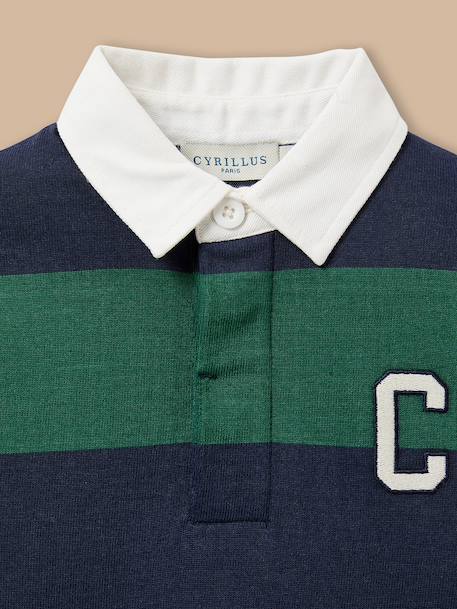 Polo rugby rayé garçon Bordeaux+Gris chine+Vert pin 8 - vertbaudet enfant 