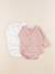 Lot de 2 bodies en coton - 6 mois Blanc, rose 1 - vertbaudet enfant 