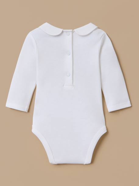 Body col brodé bébé Blanc casse 2 - vertbaudet enfant 