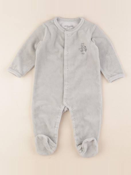 Pyjama velours - 6 mois Vert 1 - vertbaudet enfant 