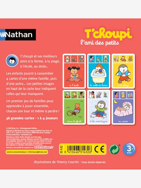 Mon premier jeu de familles T'choupi Rouge 3 - vertbaudet enfant 