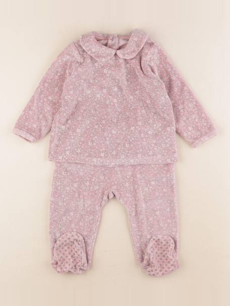 Pyjama velours - 18 mois Rose 1 - vertbaudet enfant 