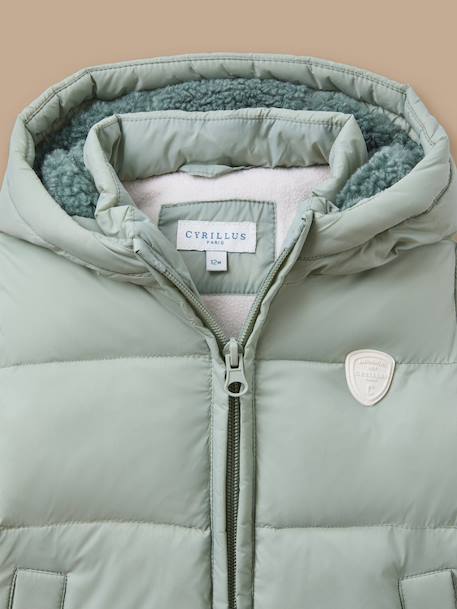 Doudoune unie doublée sherpa bébé Vert d'eau 2 - vertbaudet enfant 