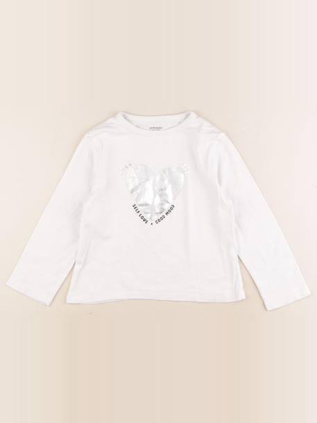 Tee-shirt - 6 ans Blanc, argent 1 - vertbaudet enfant 