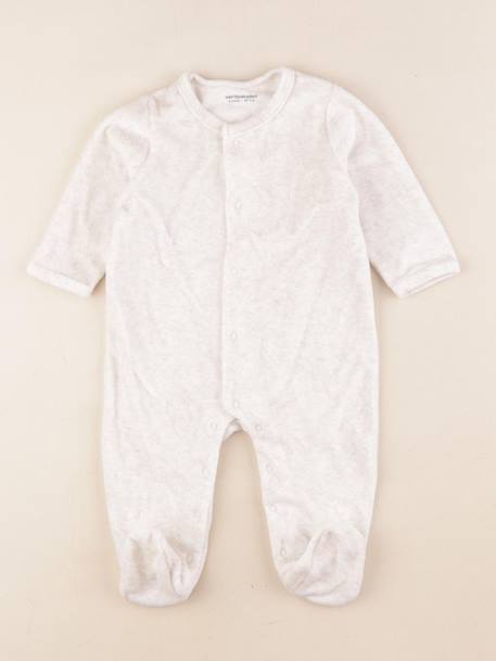 Pyjama velours - 6 mois Beige 1 - vertbaudet enfant 
