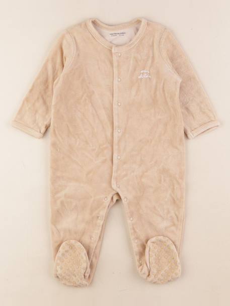 Pyjama velours - 9 mois Beige 1 - vertbaudet enfant 