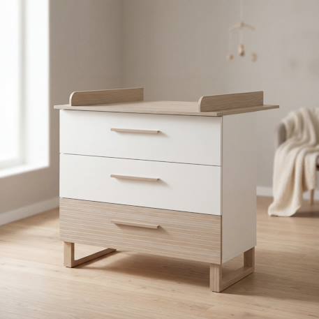 Commode à langer 'Noah' avec tiroirs – convertible Blanc - Chêne Tristan 2 - vertbaudet enfant 