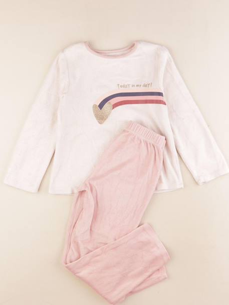 Pyjama velours - 8 ans Rose 1 - vertbaudet enfant 