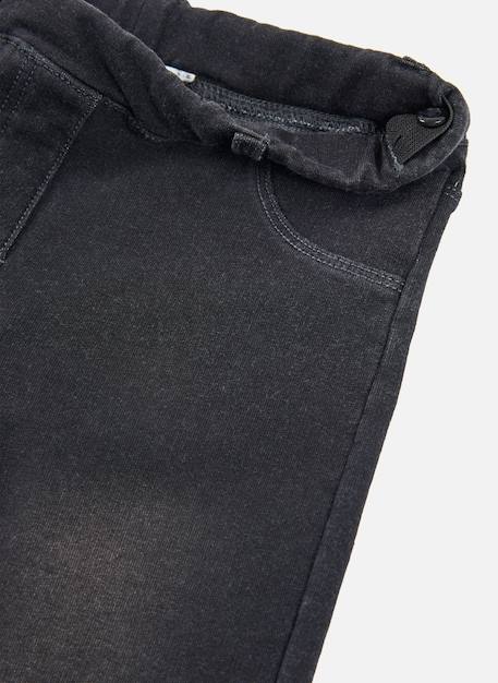 Pantalon fille denim molleton Noir 3 - vertbaudet enfant 