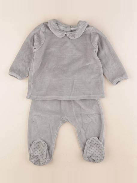 Pyjama velours - 18 mois Vert 1 - vertbaudet enfant 