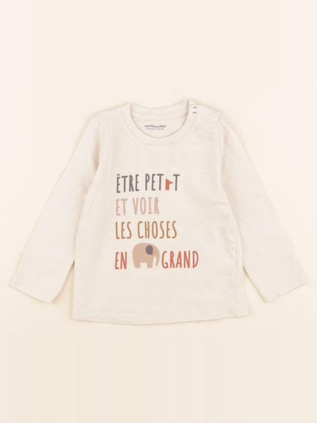 Tee-shirt - 12 mois Beige 1 - vertbaudet enfant 