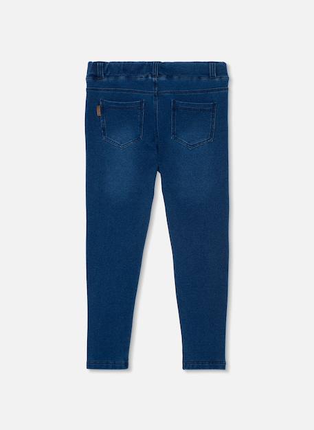 Pantalon fille denim molleton Bleu 2 - vertbaudet enfant 