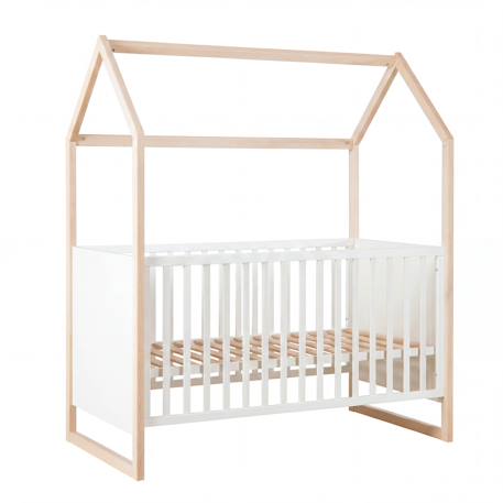 Lit cabane ‘Noah’ 70 x 140 cm – évolutif Blanc - Chêne Tristan 5 - vertbaudet enfant 