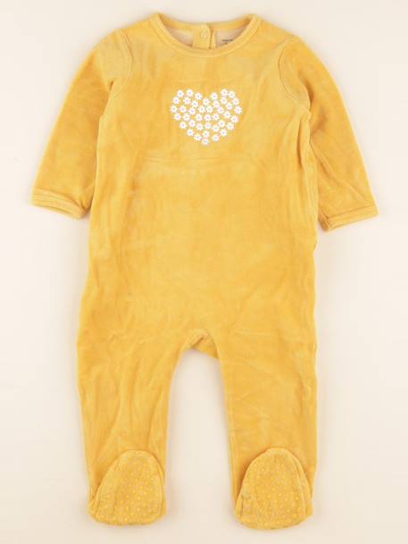 Pyjama velours - 18 mois Jaune 1 - vertbaudet enfant 