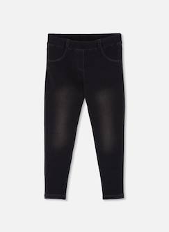 Pantalon denim molleton fille  - vertbaudet enfant