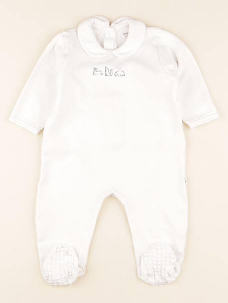 Pyjama coton - 12 mois Blanc, bleu 1 - vertbaudet enfant 