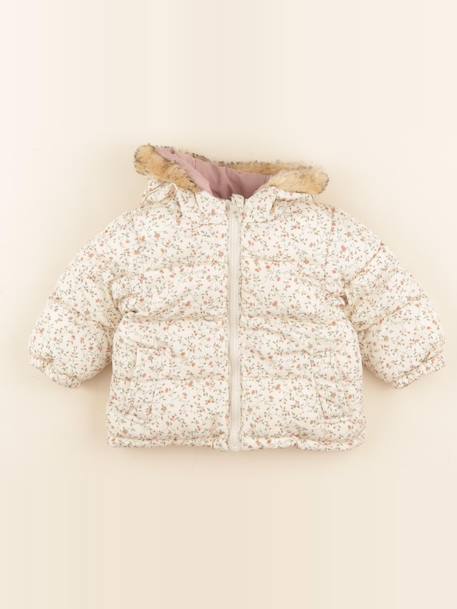 Doudoune réversible - 12 mois Beige, rose 1 - vertbaudet enfant 