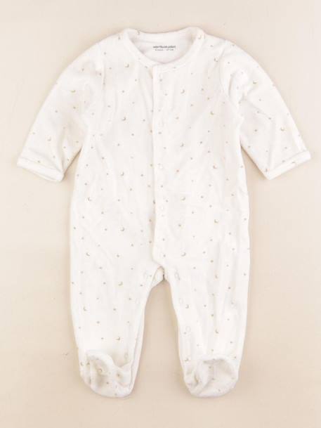 Pyjama velours - 6 mois Beige 1 - vertbaudet enfant 
