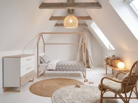 Lit cabane ‘Noah’ 70 x 140 cm – évolutif Blanc - Chêne Tristan 4 - vertbaudet enfant 