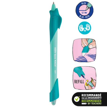Stylo effaçable kidy learn stylo animaux Green+Purple+Requin 8 - vertbaudet enfant 