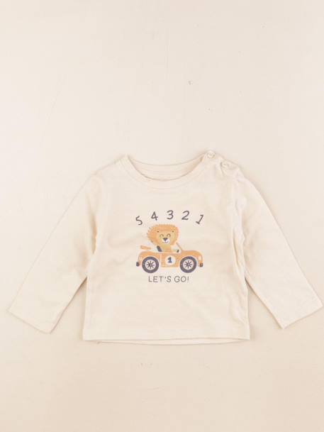 Tee-shirt - 6 mois Beige 1 - vertbaudet enfant 