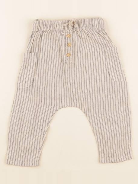 Sarouel - 12 mois Beige, bleu 1 - vertbaudet enfant 