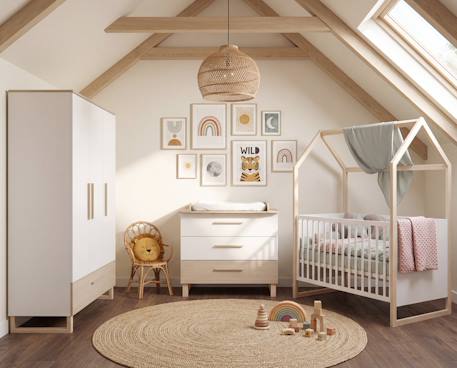 Commode à langer 'Noah' avec tiroirs – convertible Blanc - Chêne Tristan 6 - vertbaudet enfant 