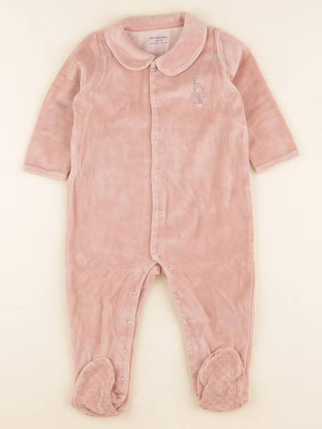 Pyjama velours - 18 mois Rose 1 - vertbaudet enfant 