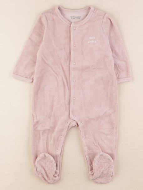 Pyjama velours - 9 mois Rose 1 - vertbaudet enfant 