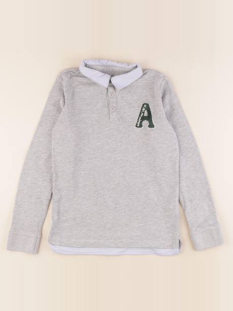 Polo - 10 ans Gris 1 - vertbaudet enfant 