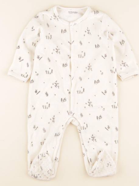 Pyjama velours - 12 mois Beige 1 - vertbaudet enfant 